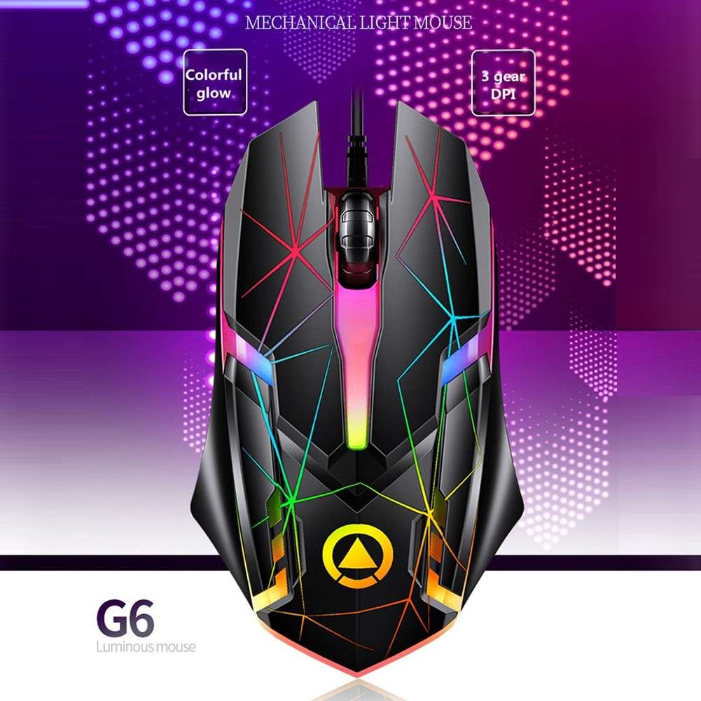 1200DPI USB Wired Gaming Mouse Optical Computer Mouse for PC Laptop 3 Keys Ergonomic Mice Led Light Night Glow Mechanical Mouse - Image 6