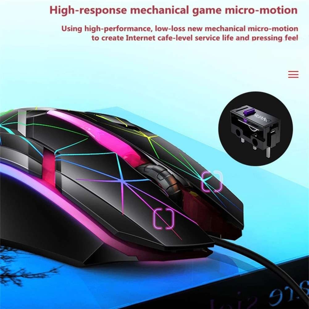 1200DPI USB Wired Gaming Mouse Optical Computer Mouse for PC Laptop 3 Keys Ergonomic Mice Led Light Night Glow Mechanical Mouse - Image 4