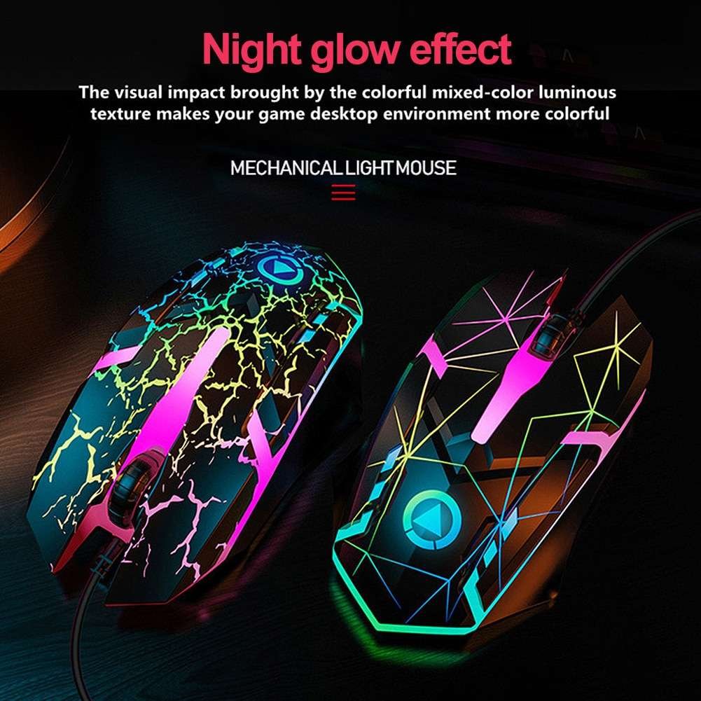 1200DPI USB Wired Gaming Mouse Optical Computer Mouse for PC Laptop 3 Keys Ergonomic Mice Led Light Night Glow Mechanical Mouse - Image 3