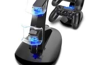 LED Dual USB Controller Charger Dock