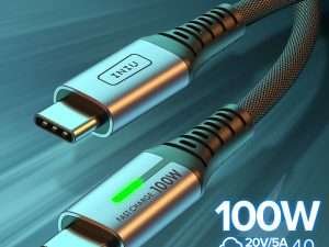 INIU 100W USB C to USB Type C Cable PD 5A Fast Charging Phone Charger Cord For Huawei Samsung S21 Xiaomi POCO 3 Macbook iPad Pro