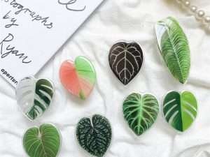 Leaves Korea Cell Phone Holder Foldable GripTok Plant for IPhone 14 13 Pro Max Fold Mobile phone Universal Grip tok Finger Stand